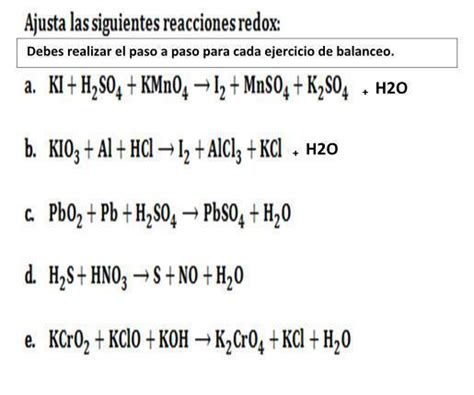 Balanceo De Ecuaciones QuÍmicas Redox Brainlylat