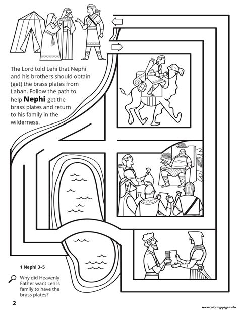 1 nephi 18 on the ship, laman and lemuel began to be rude and forget god's power. Help Nephi Get The Brass Plates Coloring Pages Printable