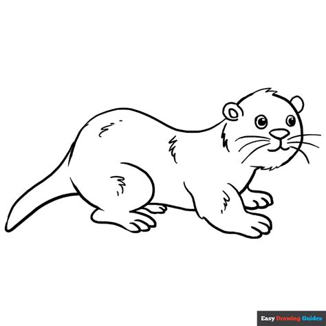 Otter Coloring Page Easy Drawing Guides