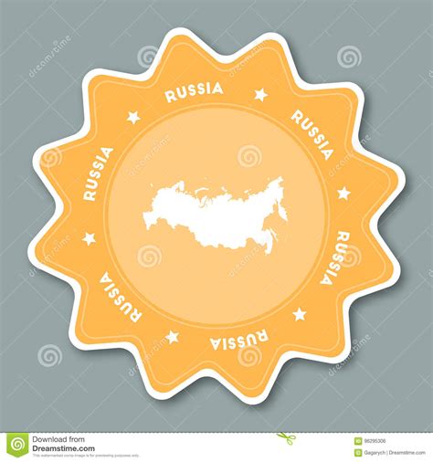 Autoadesivo Della Mappa Di Federazione Russa Nei Colori D Avanguardia
