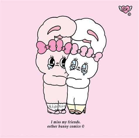 estherbunny on instagram “i miss hugging my friends😞 🧸tag your friends 🎀💖🎀 estherbunnycomics