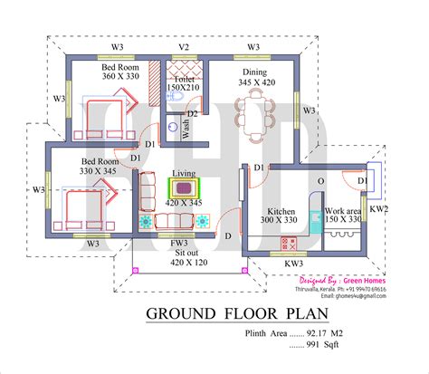 Low Cost House In Kerala With Plan Photos 991 Sq Ft KHP