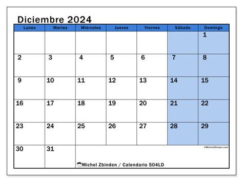 Calendario Diciembre De 2024 Para Imprimir 504LD Michel Zbinden NI