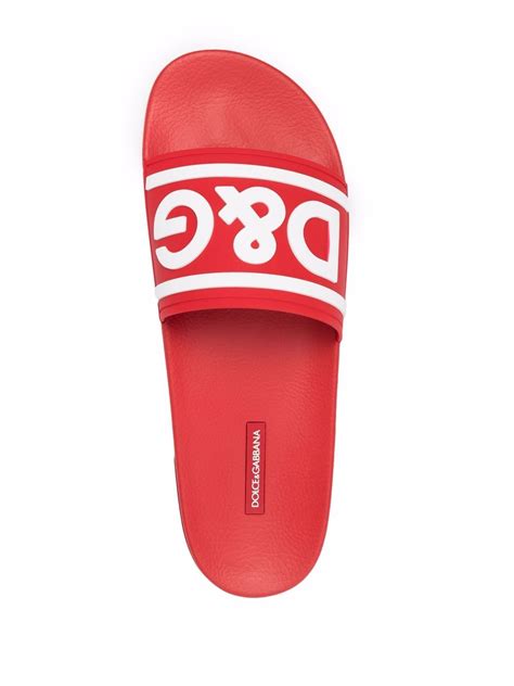Dolce And Gabbana Portofino Drip Pool Slide Sandals In Blckwhite Modesens
