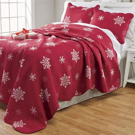 Embroidered Snowflake Quilt Textured Bedding Snowflake Quilt Bed