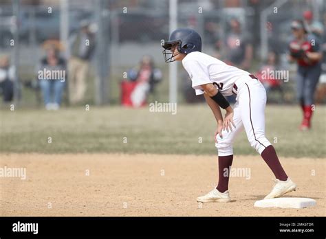 Fairleigh Dickinson's Holly Mercier looks to run towards third base