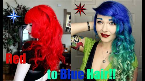 Red To Blue Hair In One Day Ahhh Youtube