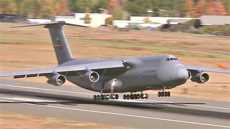 Massive C 5 Cargo Plane Performs Touch And Go Maneuver Youtube