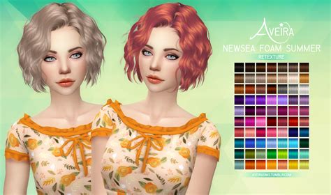Newsea Foam Summer Retexture Sims Hair Sims 4 Sims Mods