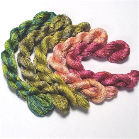 Hand Dyed Embroidery Silk Threads Pack Etsy Hand Dyeing Creative