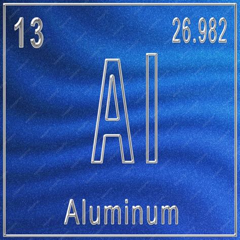 Elemento Químico De Aluminio Signo Con Número Atómico Y Peso Atómico
