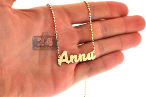 Custom 14k Yellow Gold Personalized Nameplate Necklace Chain