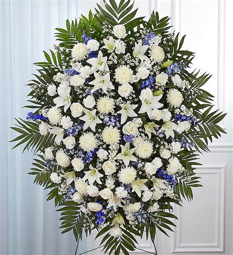 Blue And White Funeral Standing Spray 148713