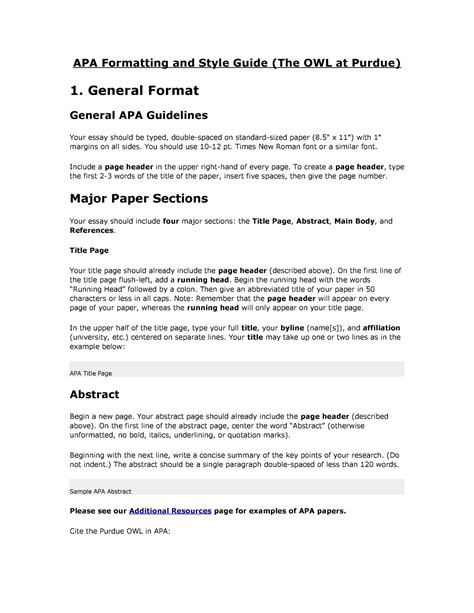 Apa Formatting And Style Guide General Format General Apa Guidelines