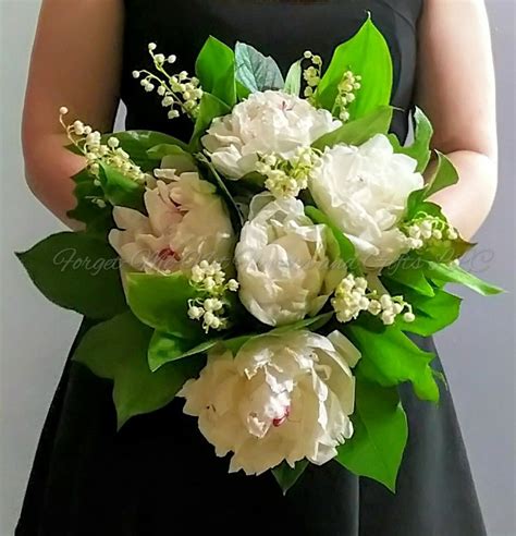 peony and lily of the valley bridal bouquet by forget me not flowers and ts lily of the