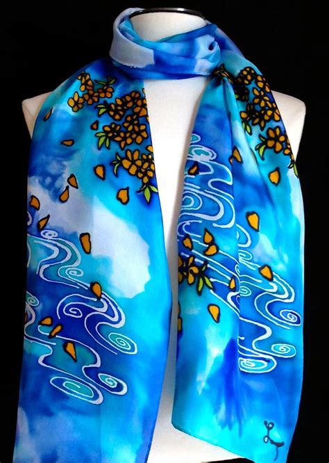 Hand Painted Silk Scarf Falling Petals Over By Fantasticpheasant Silk