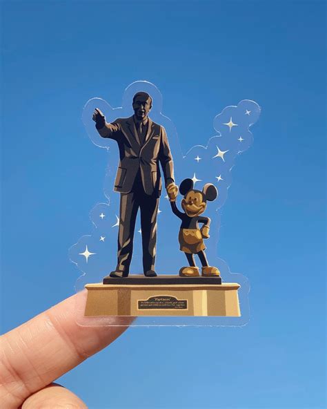 Partners Statue Classic Walt Disney Mickey Floral Transparent Etsy