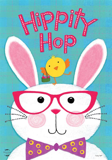 Hippity Hop Bunny Easter House Flag Chick Humor 28 X 40 Briarwood