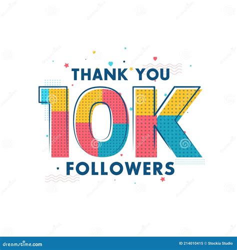 Thank You 10000 Followers Poster With Colorful Confetti Vector