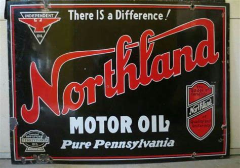 Original Northland Motor Oil Porcelain Sign Pub Porcelain Signs