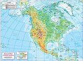 Children's physical map of North America - Cosmographics Ltd