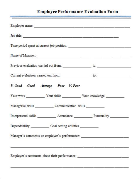 Performance Appraisal Form Template Word HQ Printable Documents The Best Porn Website