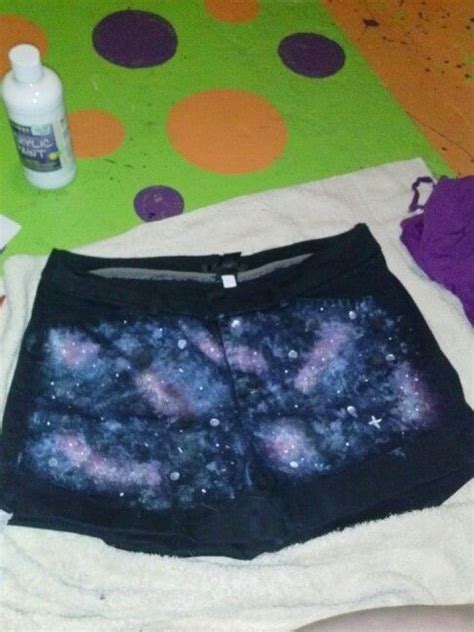 Diy Galaxy Shorts All You Need Is Paint And Black Or Dark Denim Shorts