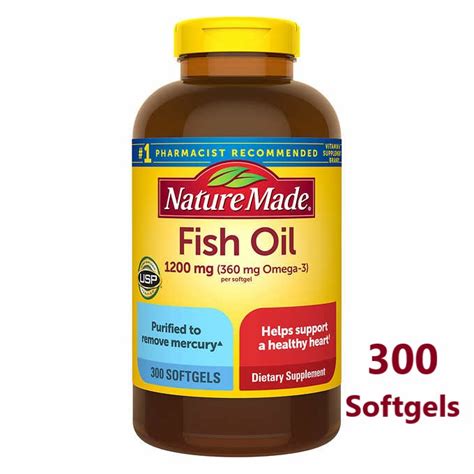 Nature Made Fish Oil 1200 Mg 300 Softgels Nature Made Fishoil