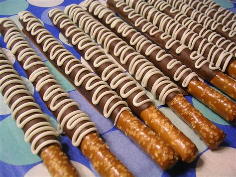 Beautiful Chocolate Covered Dipped Pretzel Rods 1 Dozen