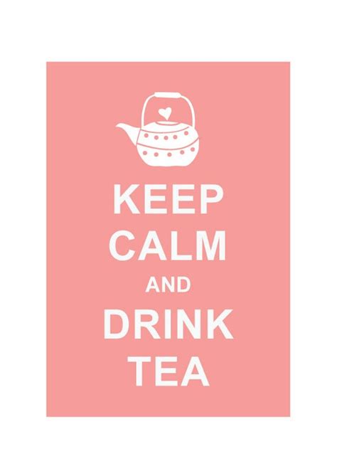Keep Calm And Drink Tea Typographic Print By Simplytsonline