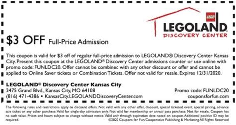 Legoland® Discovery Center In Kansas City Missouri Get Savings Coupon