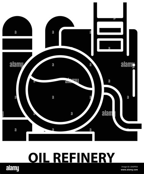 Oil Refinery Icon Black Vector Sign With Editable Strokes Concept