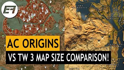Assassins Creed Origins Vs The Witcher 3 Map Size Comparison Youtube