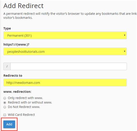 Permanent 301 Redirect Htaccess Code Example Peopleshost