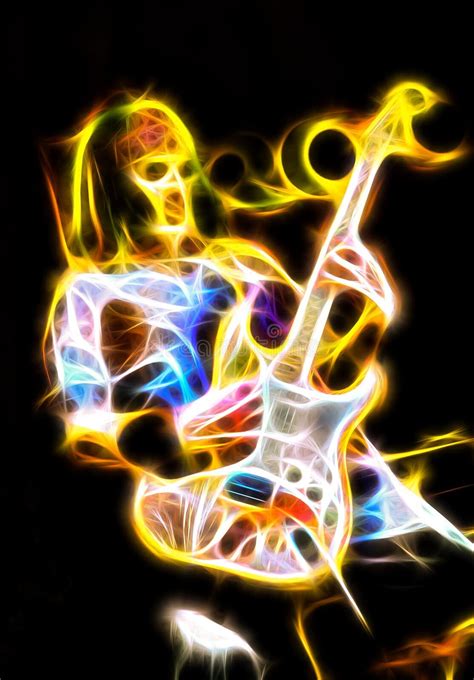 Flaming Guitarist Electric Guitar Stock Illustrations 4 Flaming