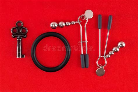 Kinky Bdsm Sex Toys Top View Stock Image Image Of Erotic Cockring