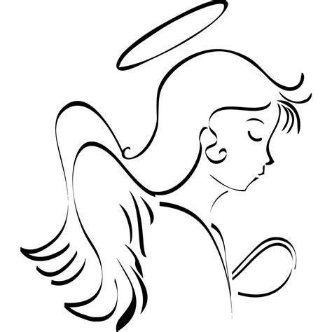 Angel Line Drawing Clipart Best Halo Drawings Drawings Line Drawing
