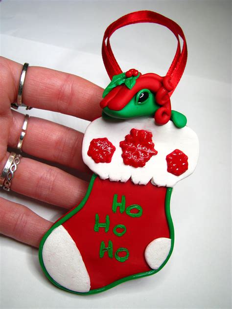 Holiday Ornament Dragon Christmas Ornament Polymer Clay Ooak Etsy