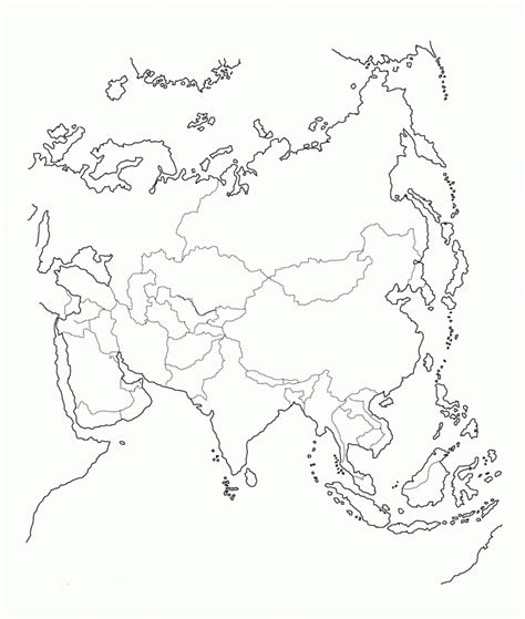 Mapa De Asia Blanco Y Negro Mapas De Asia Para Descargar E Imprimir