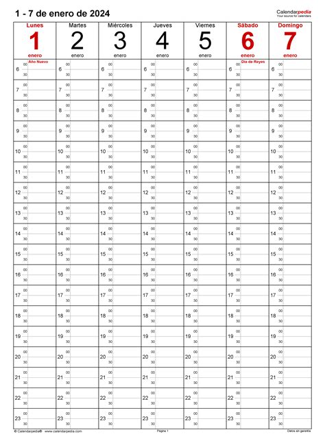 Calendario Semanal 2024 En Word Excel Y Pdf Calendarpedia