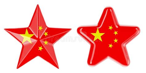 Stars With Chinese Flag 3d Rendering Stock Illustration Illustration