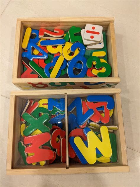 Melissa Doug Wooden Magnetic Alphabet And Numbers Hobbies And Toys Toys