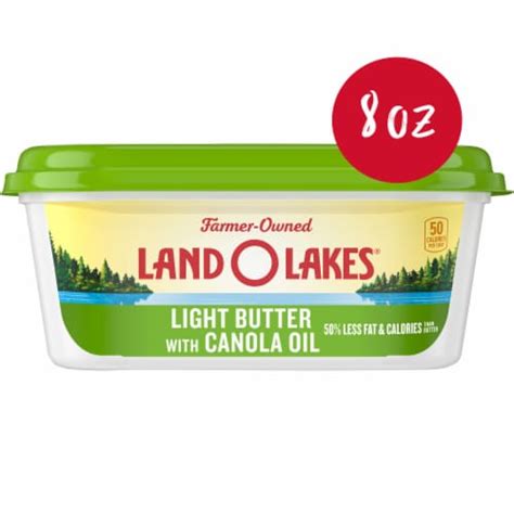 Land O Lakes® Light Butter With Canola Oil Tub 8 Oz Smiths Food And