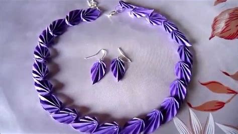 Handmade Jewelry Origami Paper Leaves Jewelry Set Code