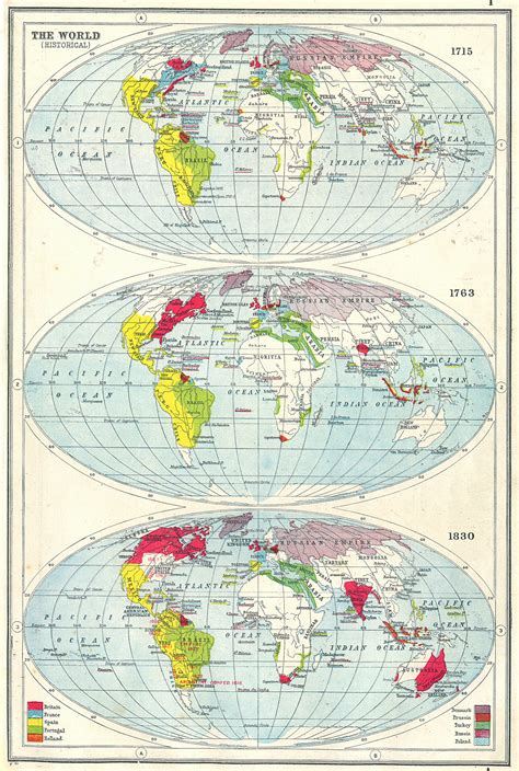 World Historical In 1715 1763 And 1830 18th And 19th Centuries 1920