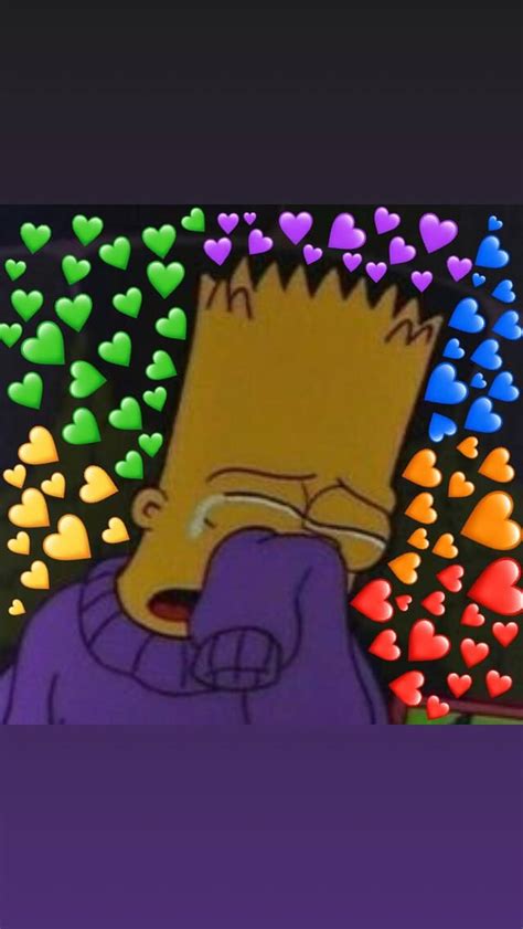 Download Bart Simpsons Rainbow Hearts Wallpaper