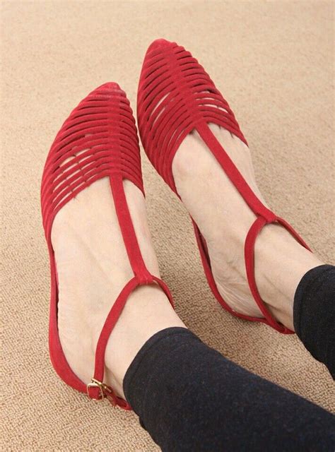 Low Heel Shoes Low Heels Flat Shoes Red Flats Dress Sandals