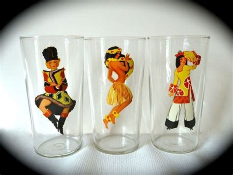 1940s peek a boo pin up girls risque drinking glasses antique and vintage objects pinterest