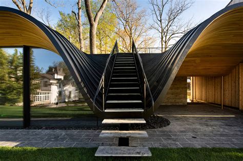 Pool House Near Toronto Has A Wavy Roof That Folds Like The Landscape