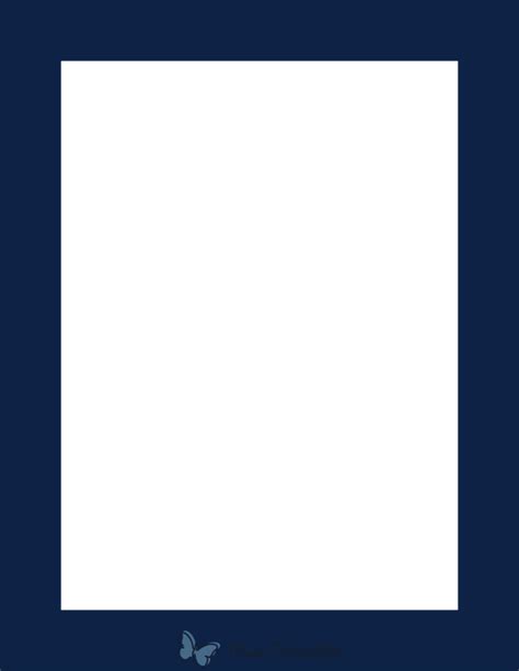 Printable Navy Blue Solid Page Border